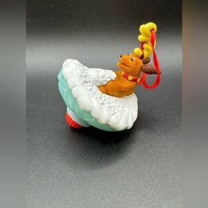How The Grinch Stole Christmas Dog Max  In Snow Christmas Ornament Top Spins VTG